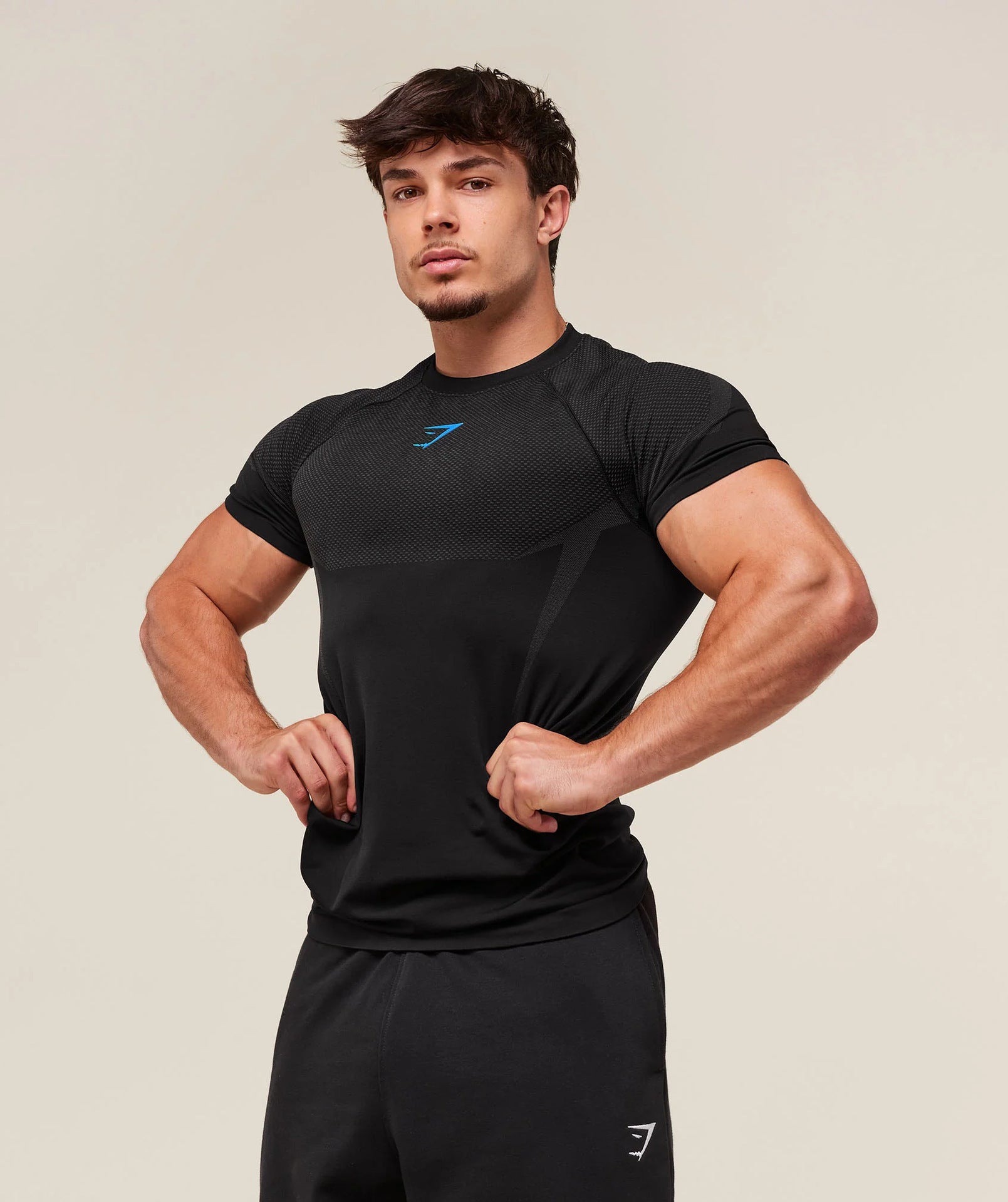 Fitness tops men's casual running quick-drying breathable tights short-sleeved T-shirt