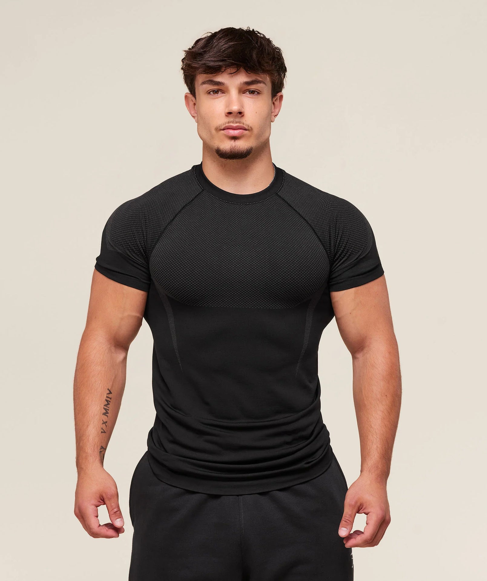 Fitness tops men's casual running quick-drying breathable tights short-sleeved T-shirt
