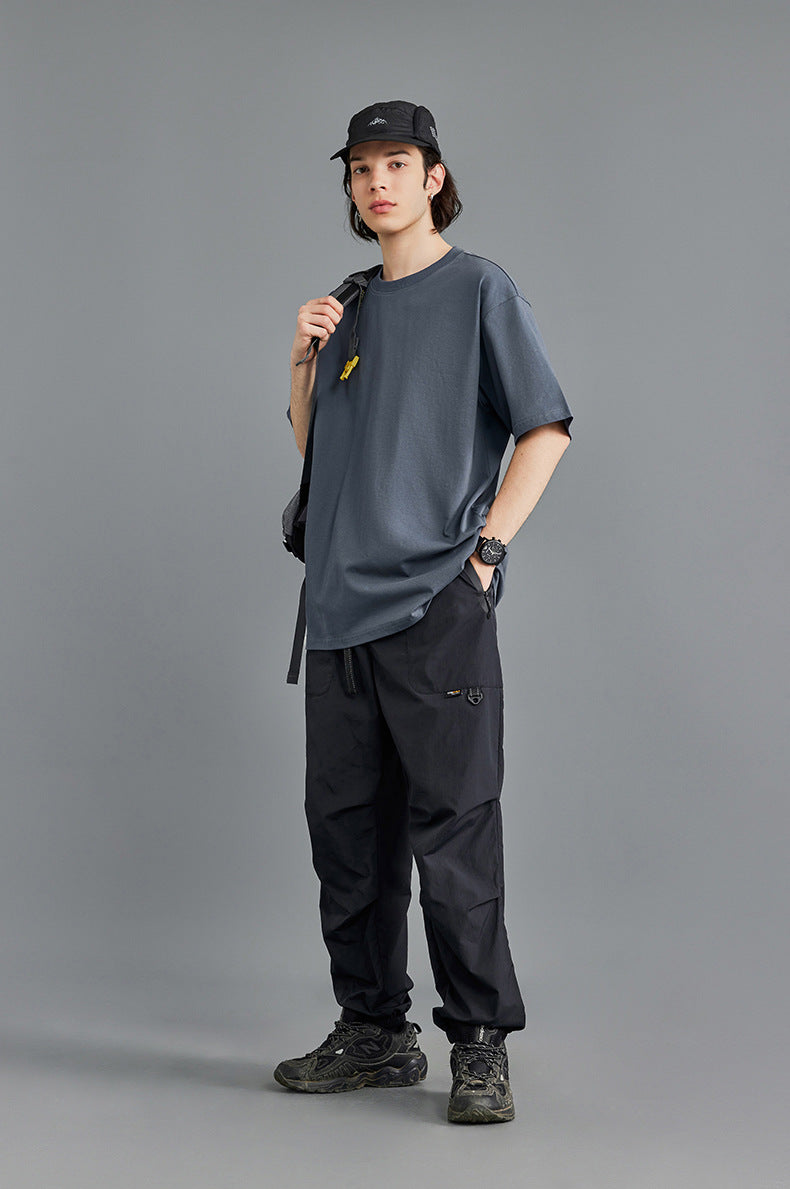 Solid color short-sleeved outdoor sun protection quick-drying antibacterial cool T-shirt