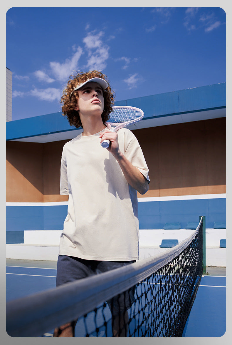 Solid color short-sleeved outdoor sun protection quick-drying antibacterial cool T-shirt