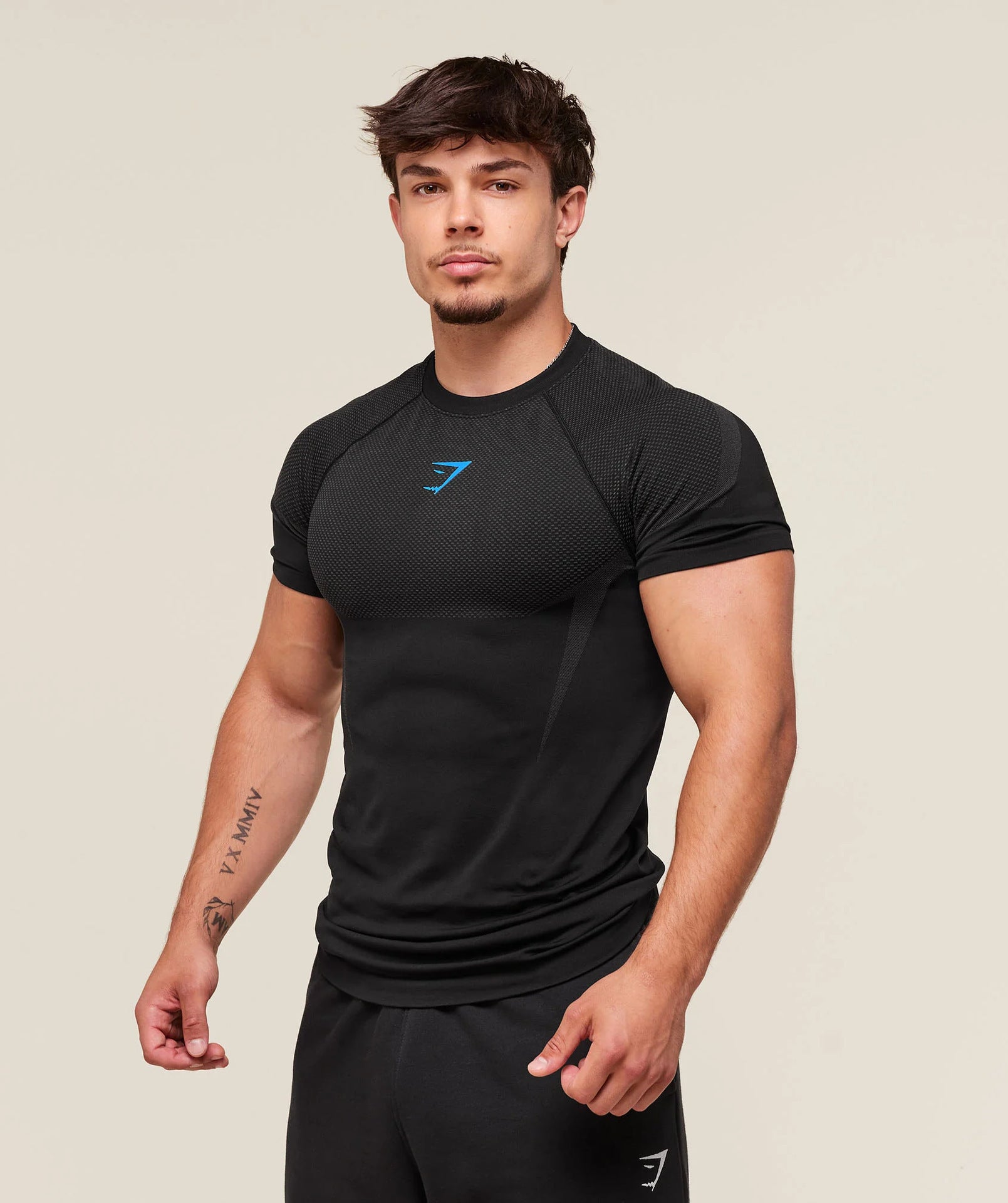 Fitness tops men's casual running quick-drying breathable tights short-sleeved T-shirt