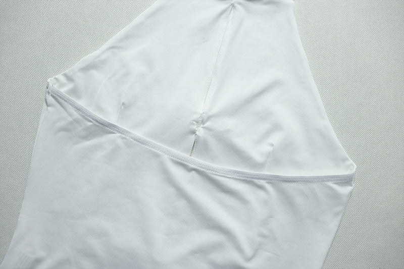 Solid color hollow pleated hip skirt two-piece suit female party