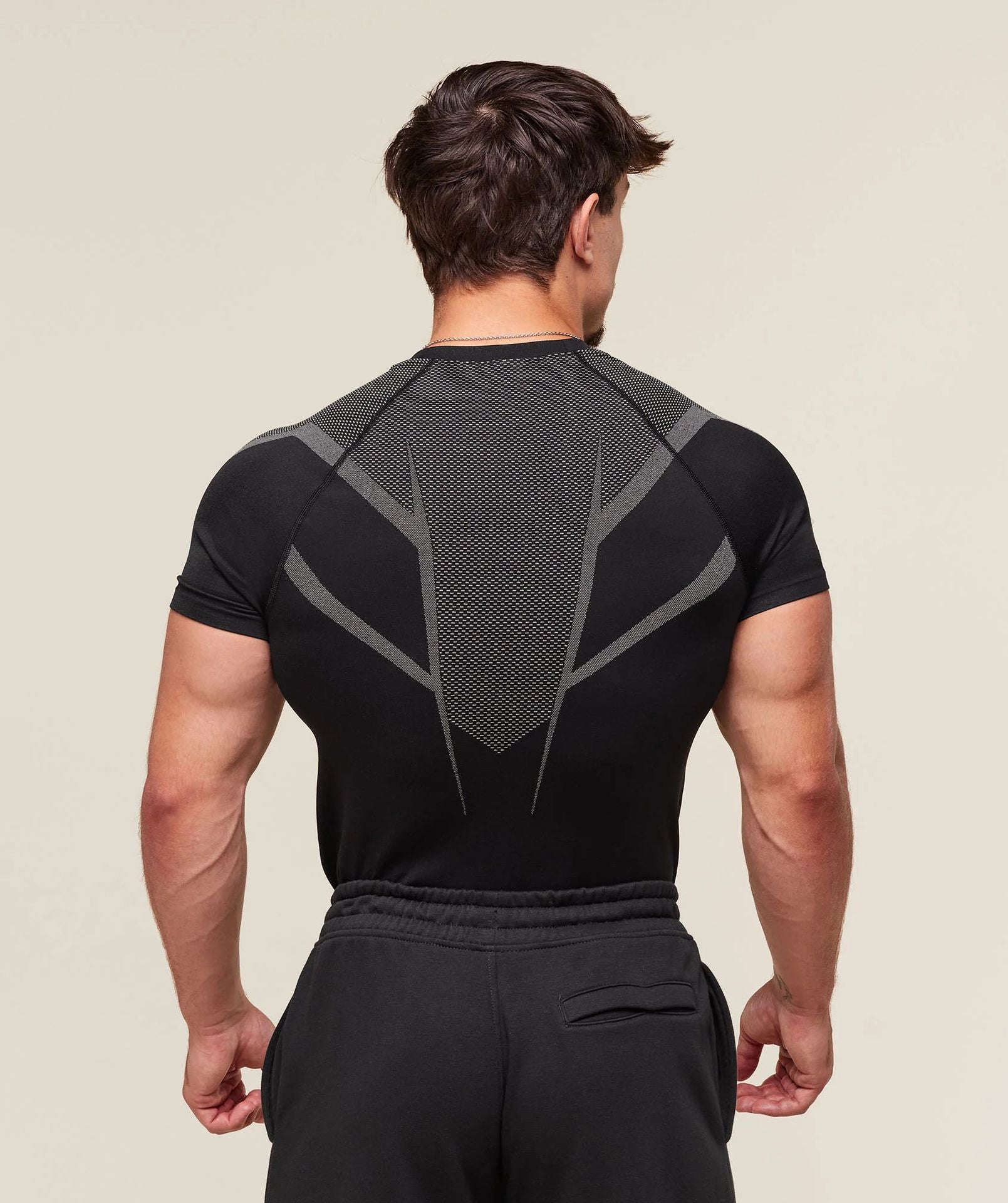 Fitness tops men's casual running quick-drying breathable tights short-sleeved T-shirt