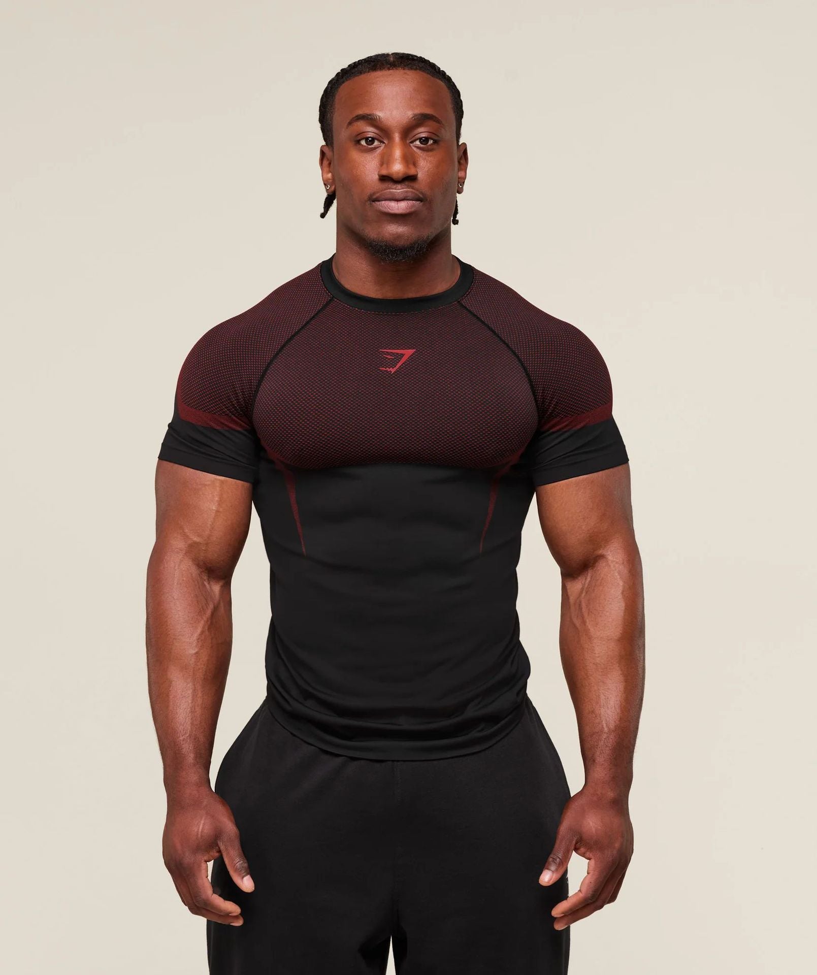 Fitness tops men's casual running quick-drying breathable tights short-sleeved T-shirt