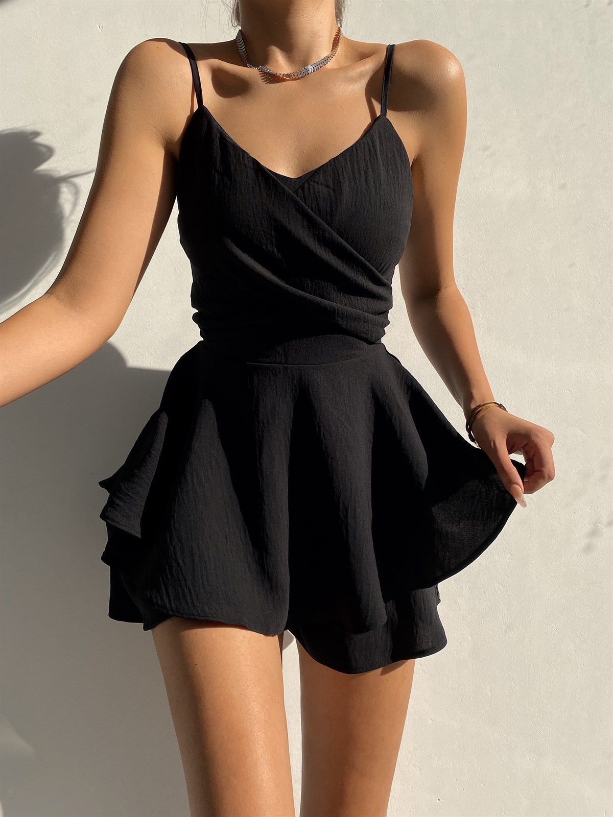 Summer new style ladies fashion solid color suspenders zipper jumpsuit