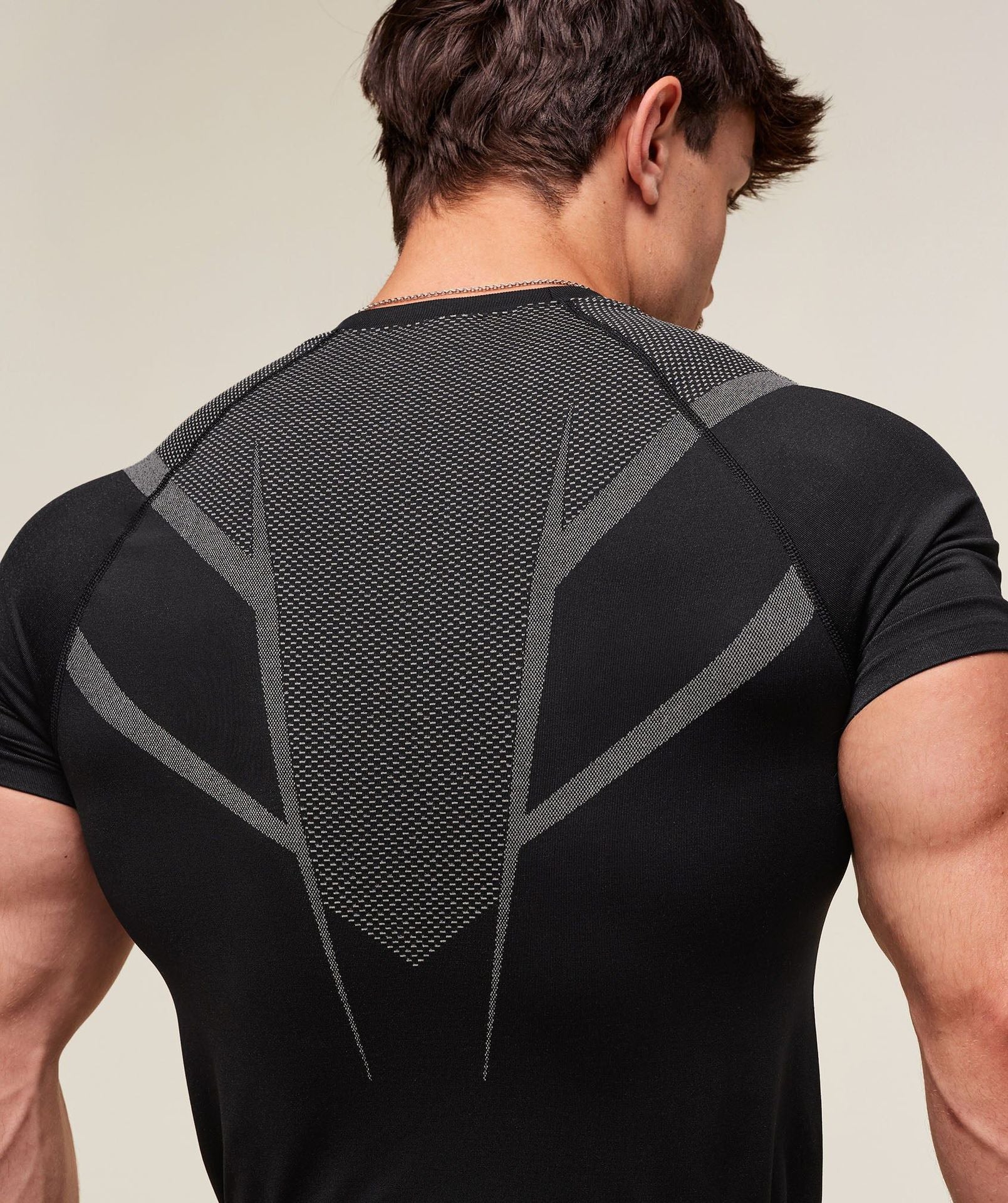 Fitness tops men's casual running quick-drying breathable tights short-sleeved T-shirt