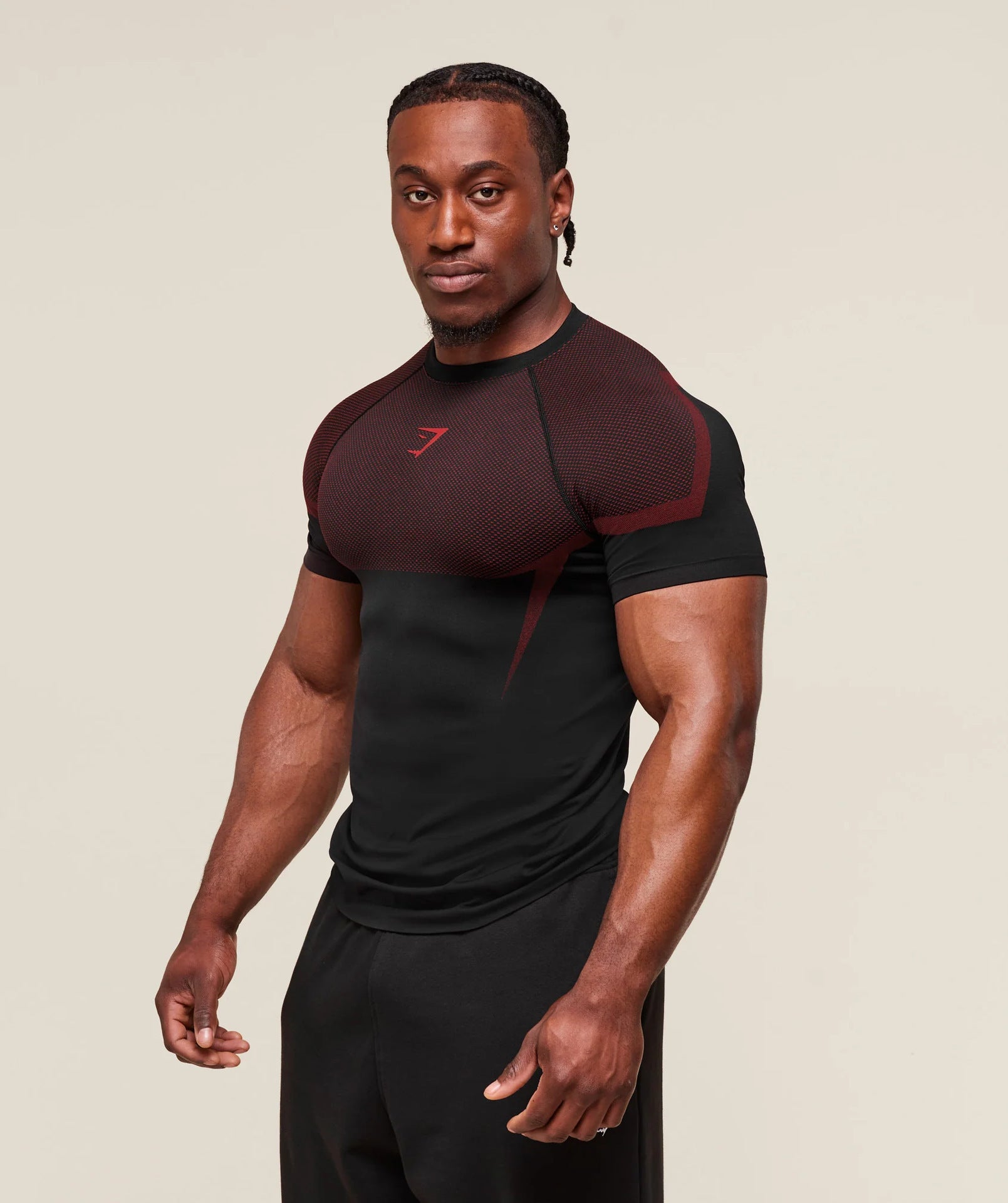 Fitness tops men's casual running quick-drying breathable tights short-sleeved T-shirt