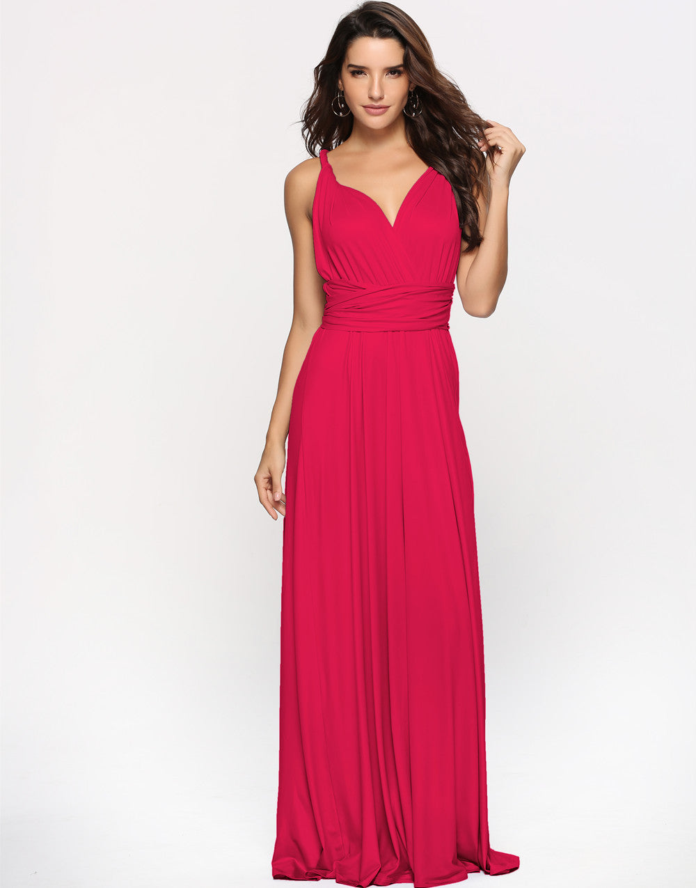 Multi-wear multi-string cross backless sexy bandage long dress