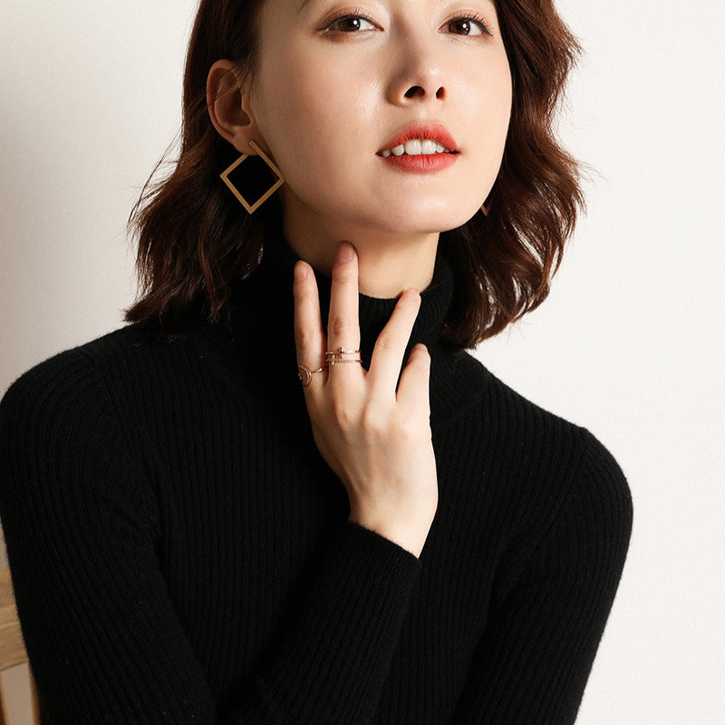 Loose Thick Cashmere Crewneck Sweater