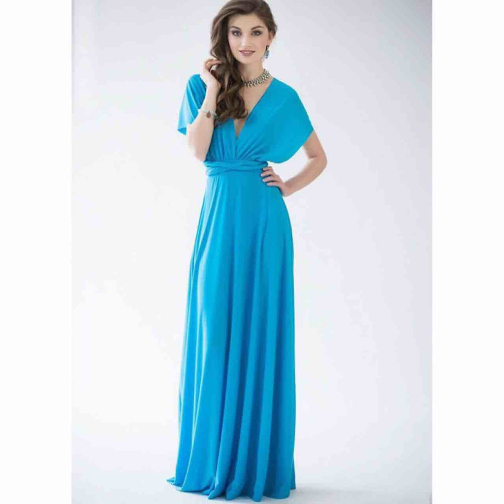 Multi-wear multi-string cross backless sexy bandage long dress