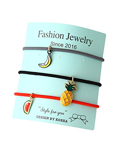 Legou Women's Pendant Hair Ties Elastic Pack of 3
