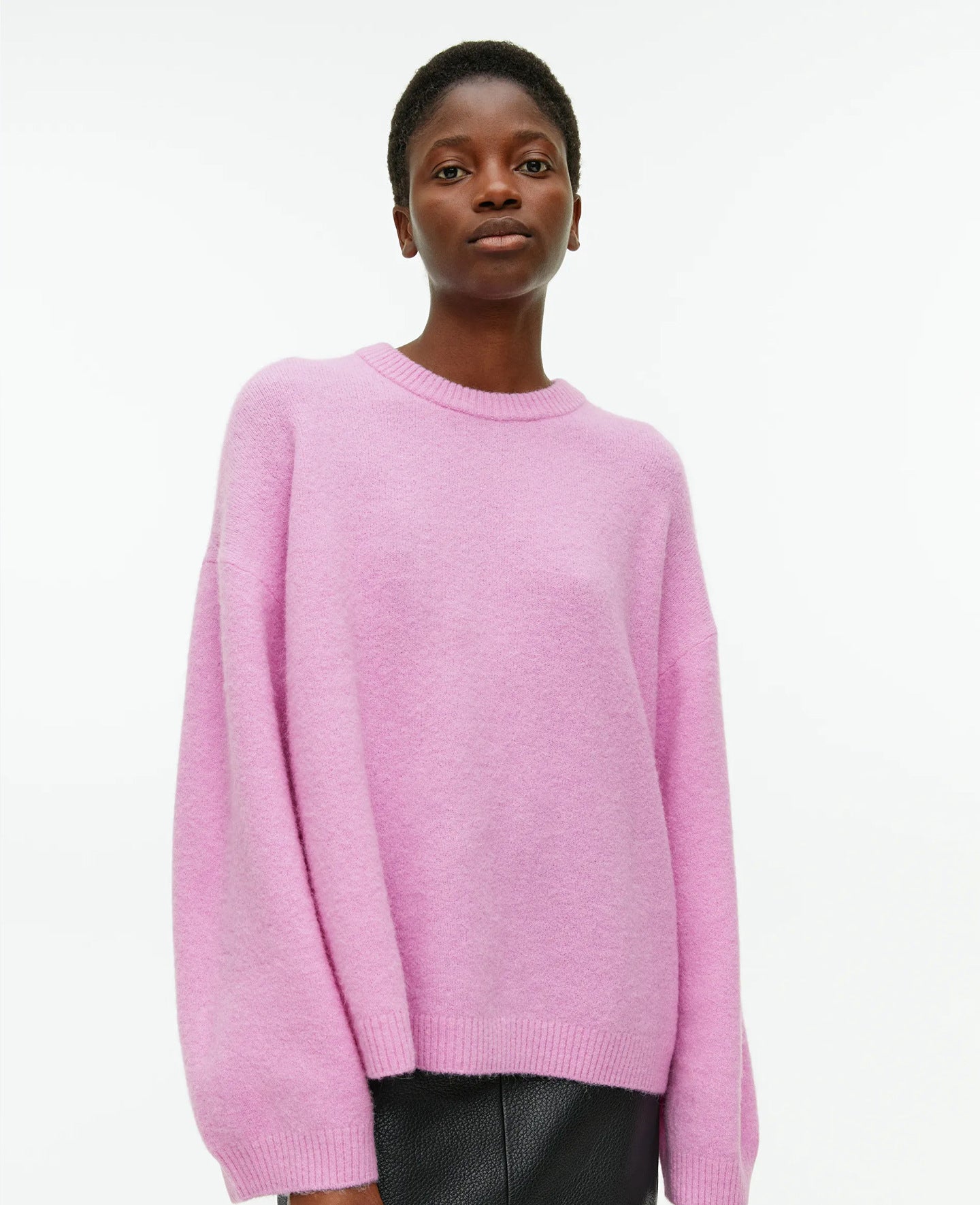 Loose Thick Cashmere Crewneck Sweater