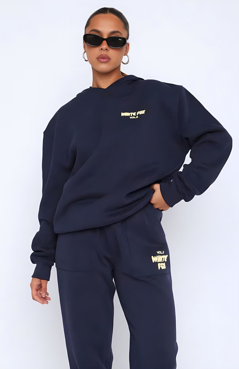 Long-sleeved hooded sweatshirt two-piece set