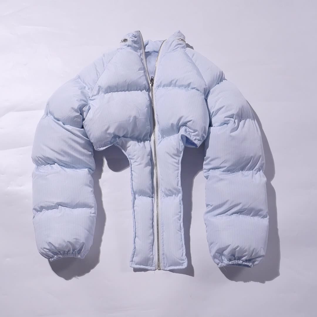 New winter solid color lapel V-shaped hem fashionable cotton coat
