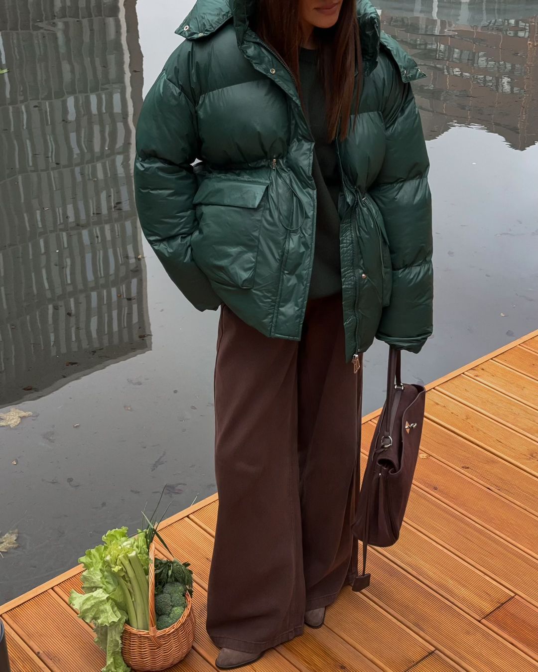 Solid color zippered cotton warm hooded warm jacket