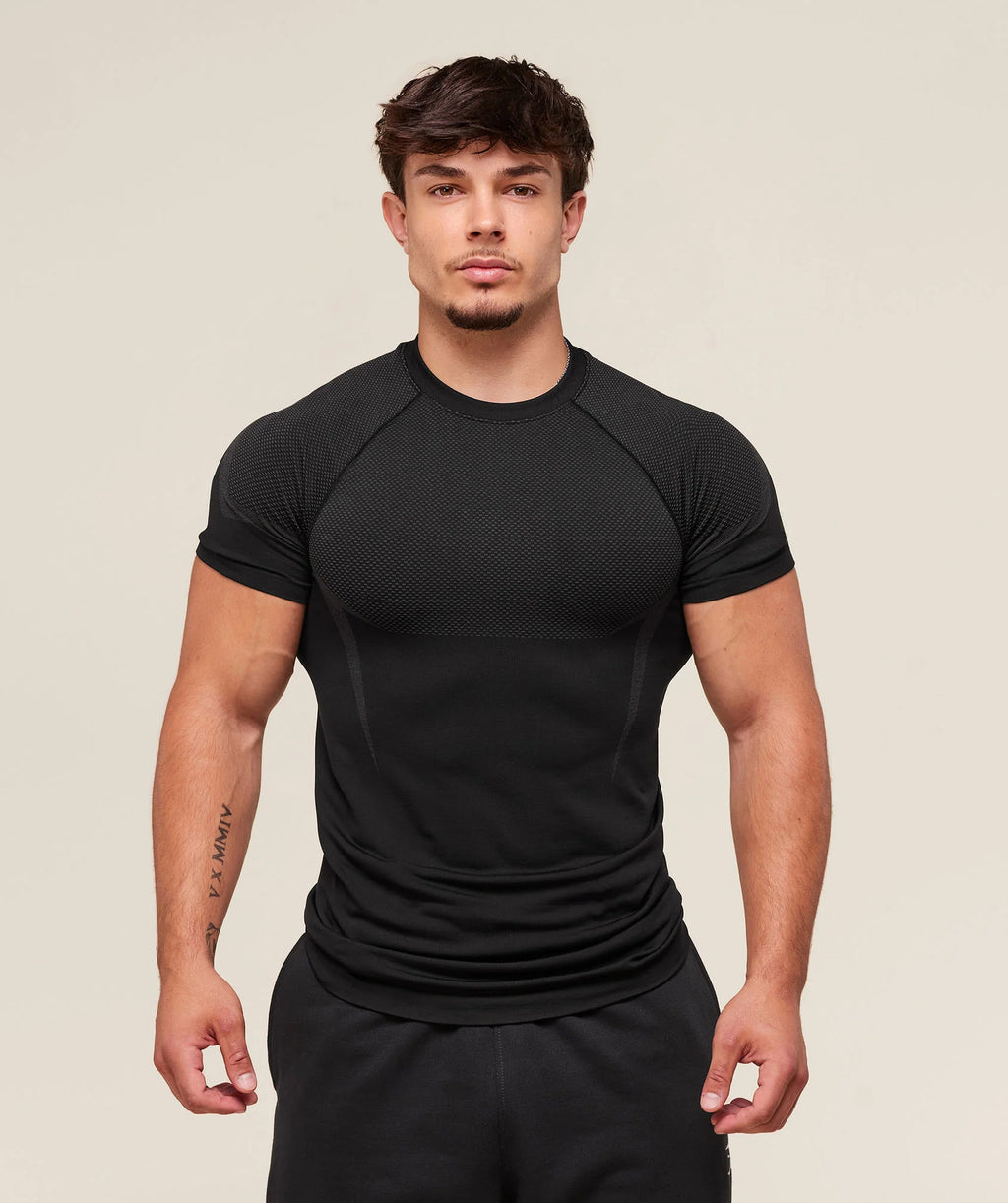 Fitness tops men's casual running quick-drying breathable tights short-sleeved T-shirt