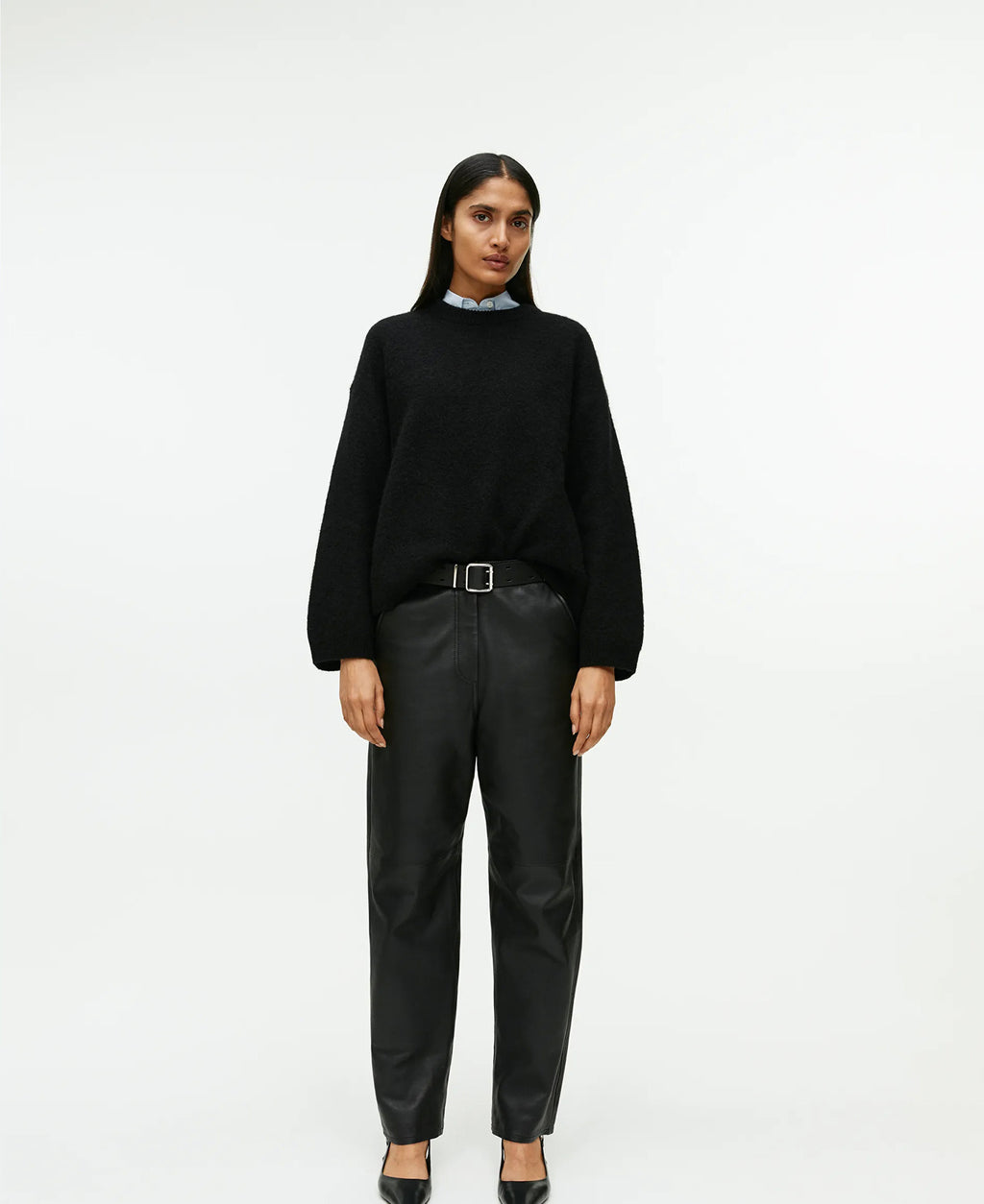 Loose Thick Cashmere Crewneck Sweater