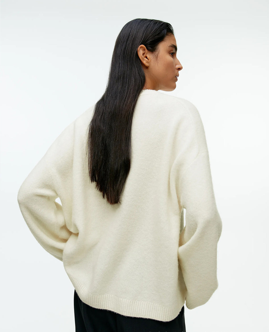 Loose Thick Cashmere Crewneck Sweater