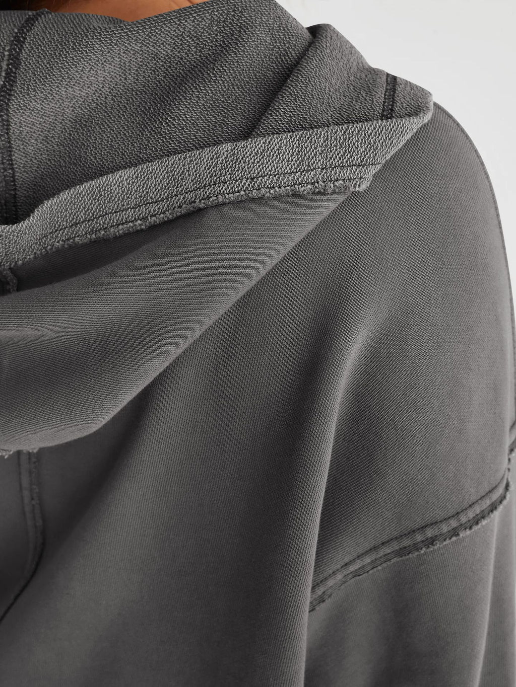 Hooded Half-Open Collar Solid Color Loose Sweatshirt