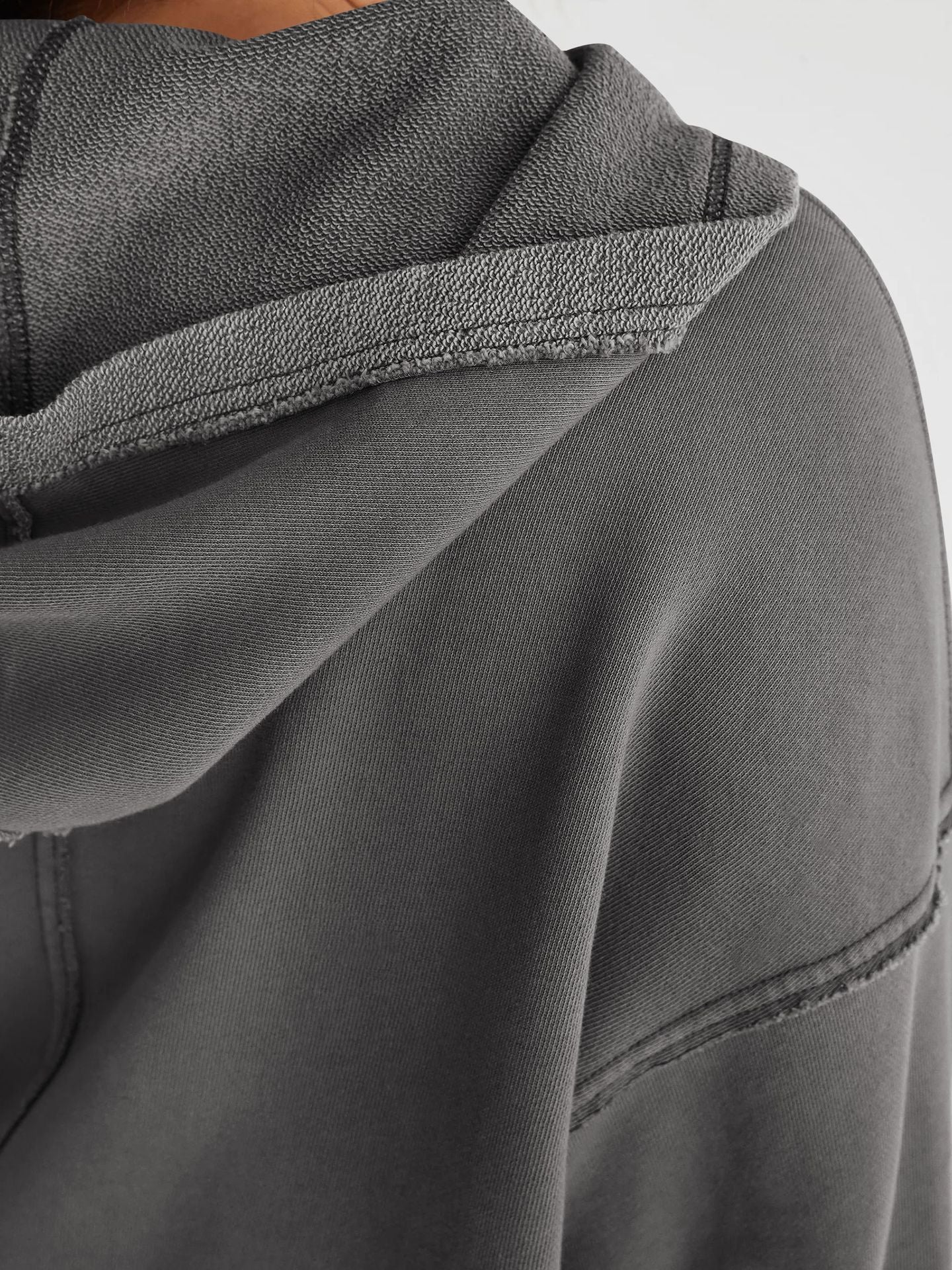 Hooded Half-Open Collar Solid Color Loose Sweatshirt