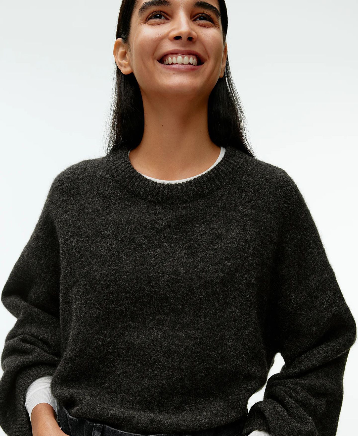 Loose Thick Cashmere Crewneck Sweater