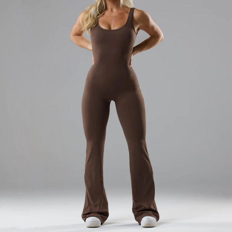 Tight yoga jumpsuit casual hollow seamless sports slimming jumpsuit
