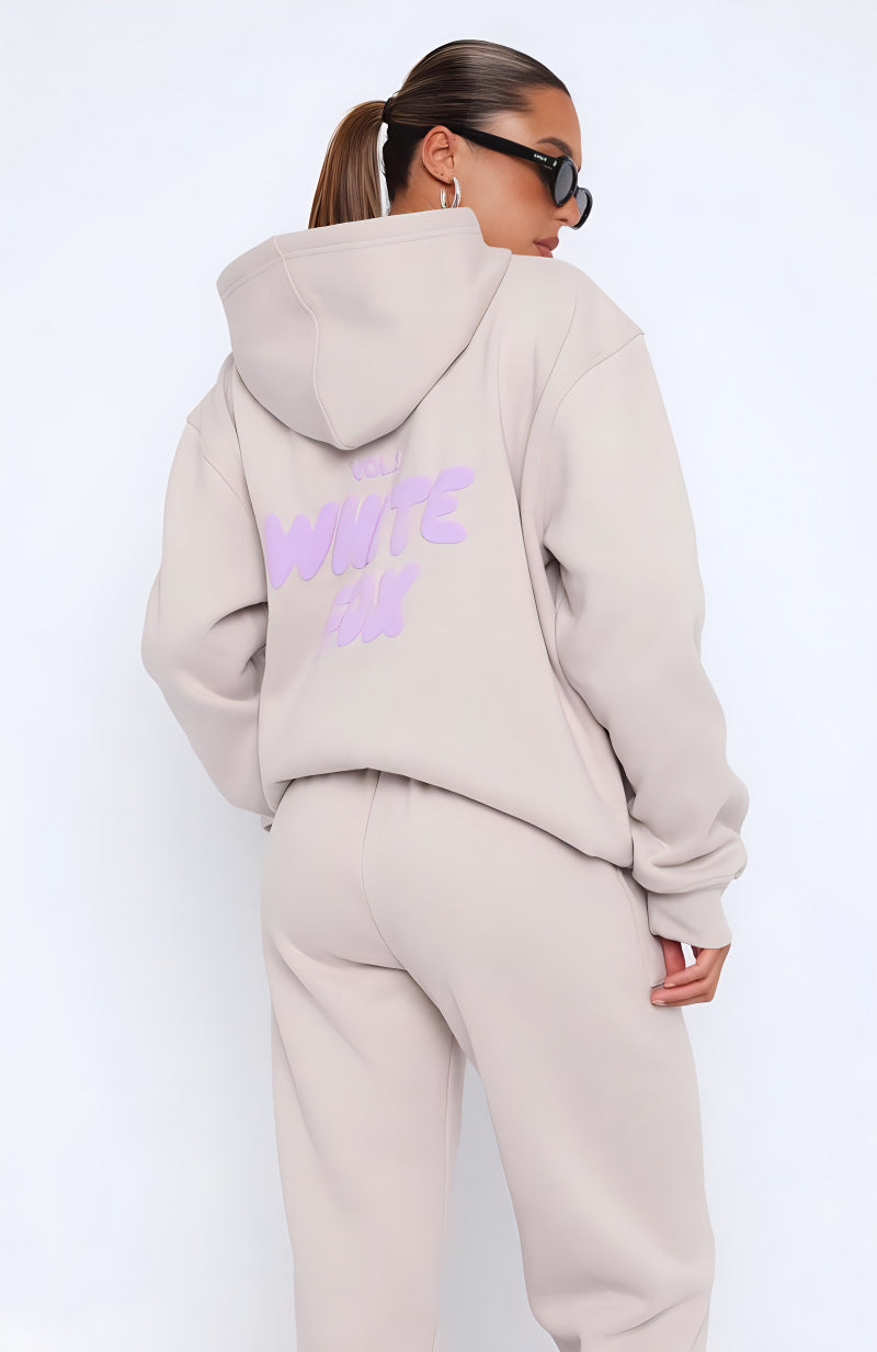 Long-sleeved hooded sweatshirt two-piece set