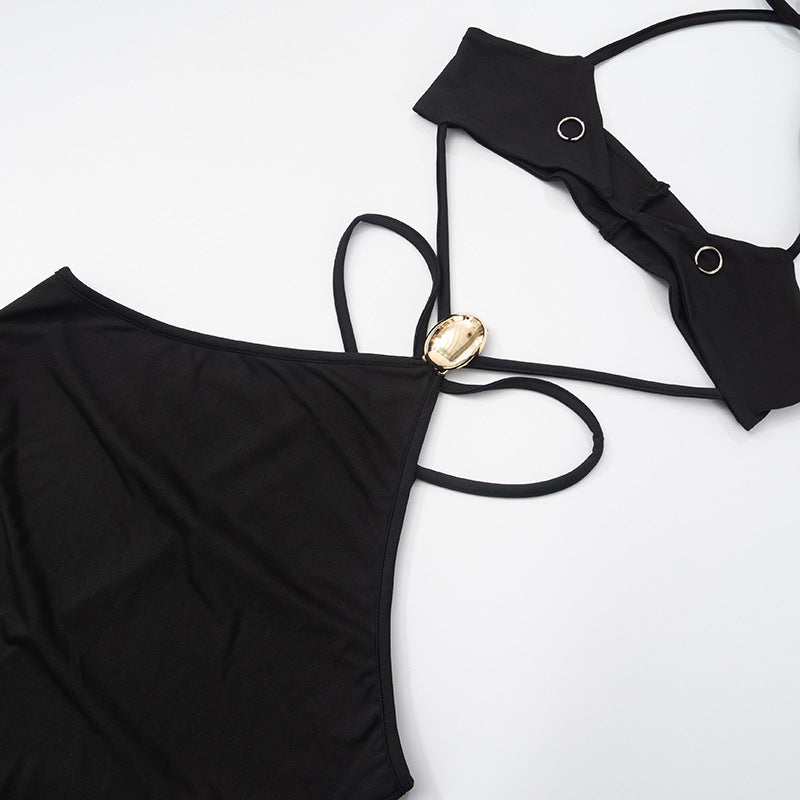 Sexy backless cross-strap dress