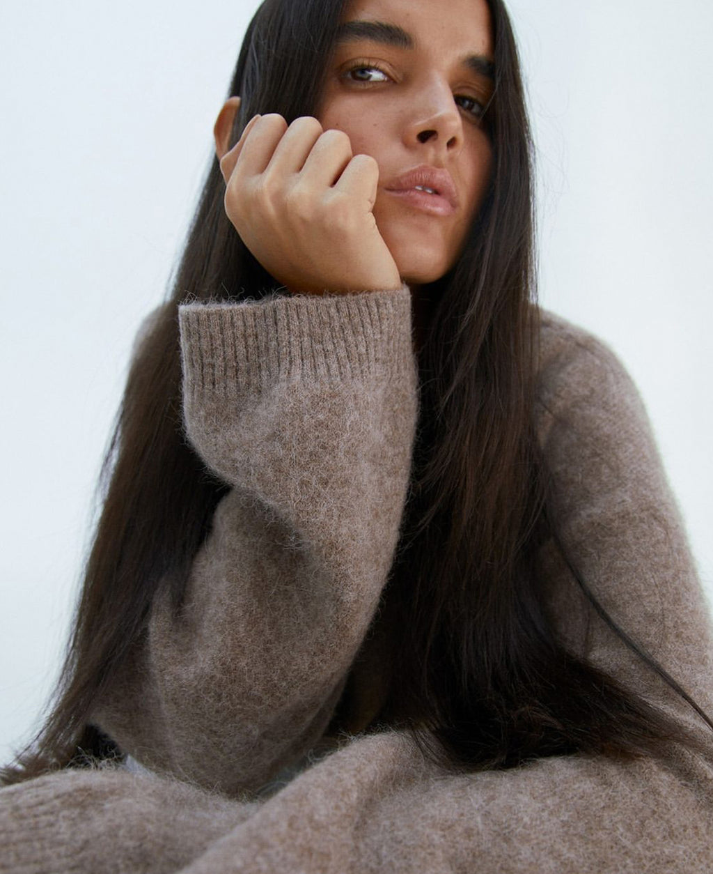 Loose Thick Cashmere Crewneck Sweater