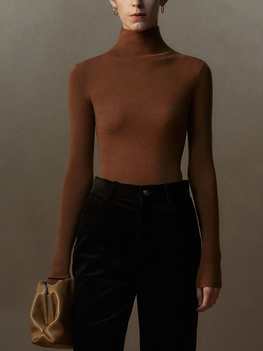 Back Cross German 160s Golden Wool TEC Washable Knitted Bottoming Shirt