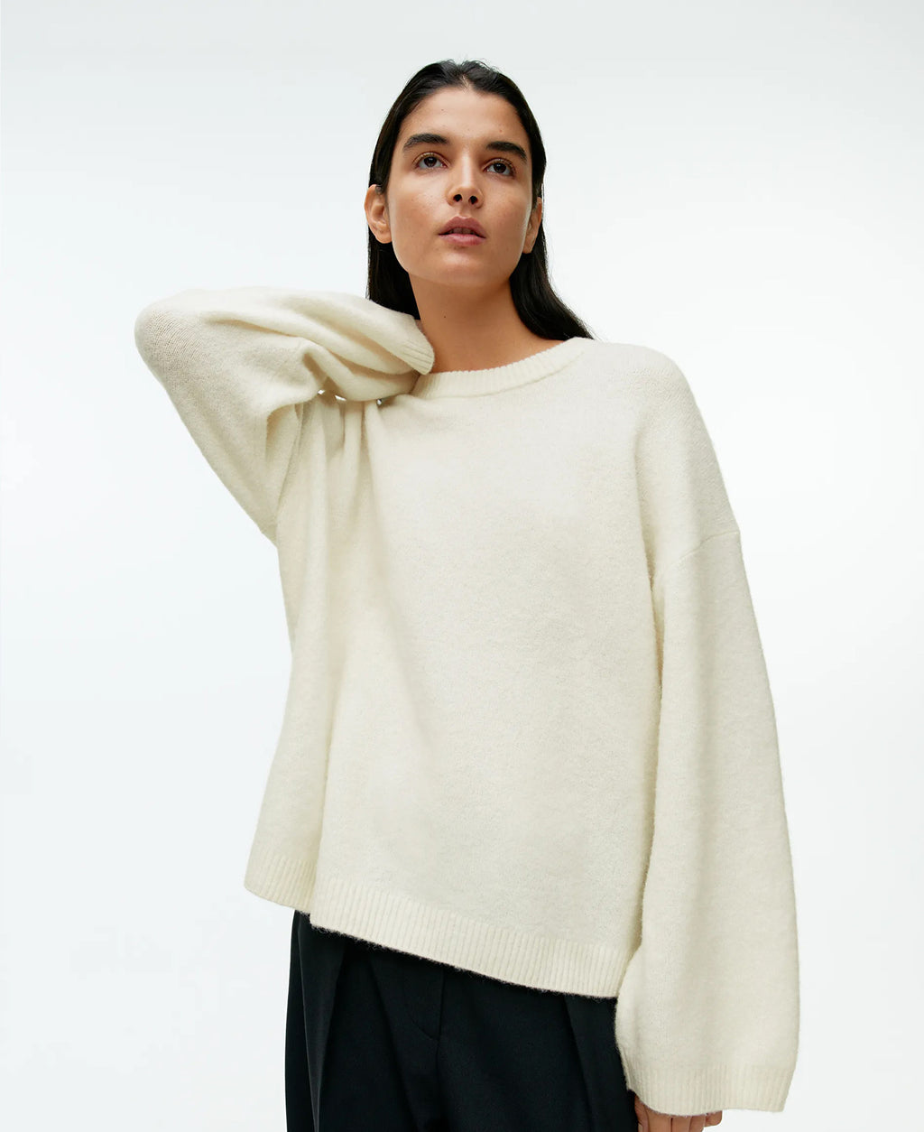 Loose Thick Cashmere Crewneck Sweater