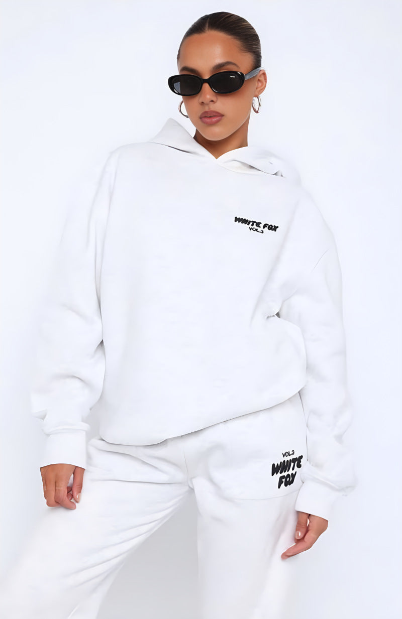 Long-sleeved hooded sweatshirt two-piece set