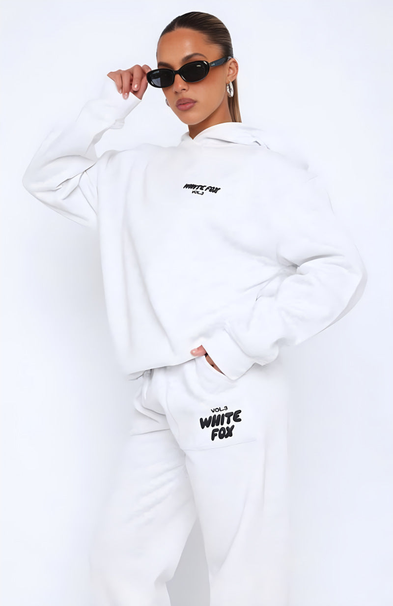 Long-sleeved hooded sweatshirt two-piece set