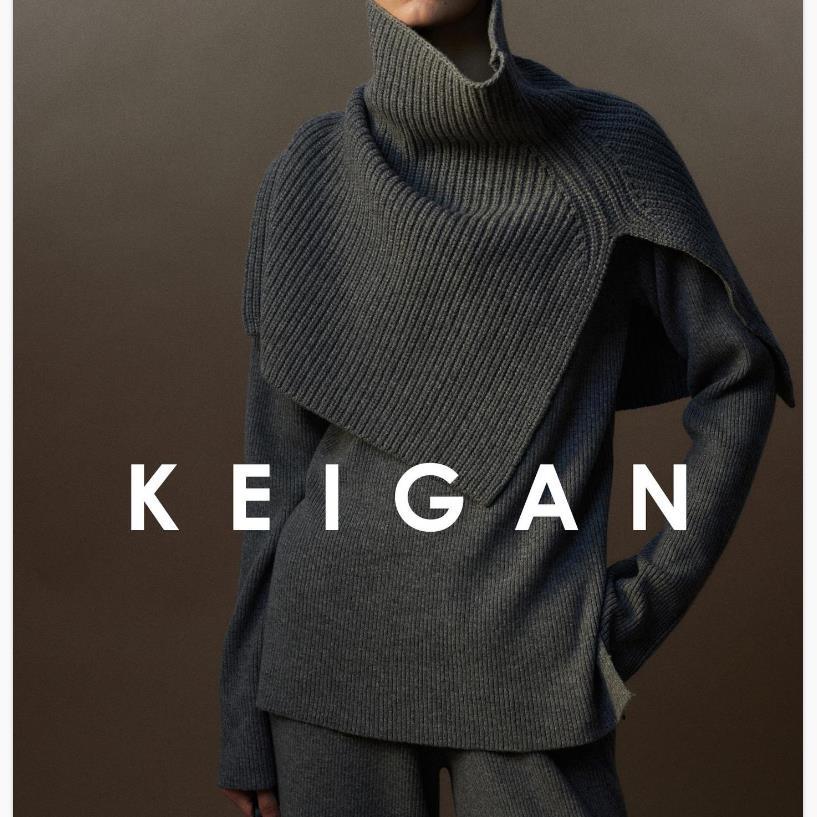 Ultra-fine high collar slit multi-wear knitted shawl large neck scarf