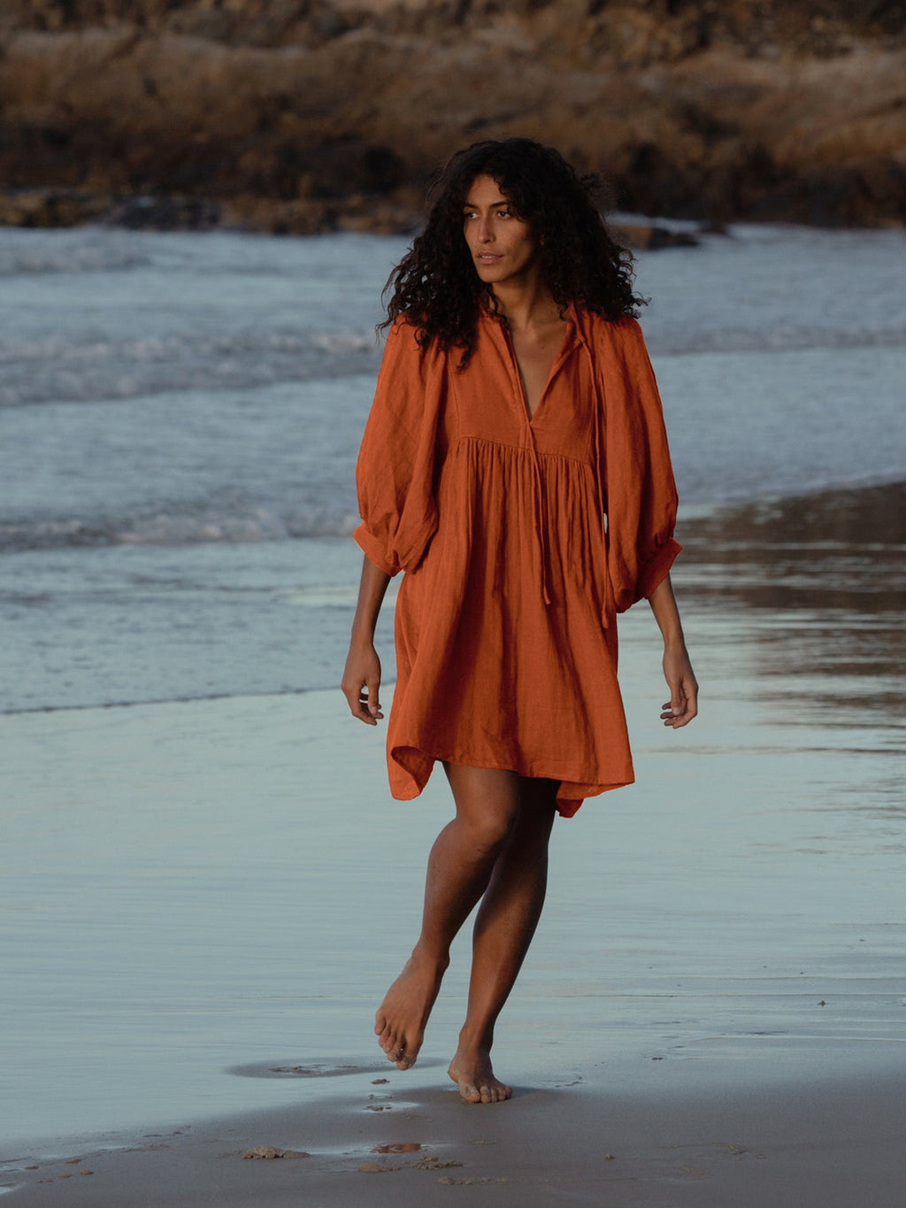 Large size loose lantern sleeve girl style dress