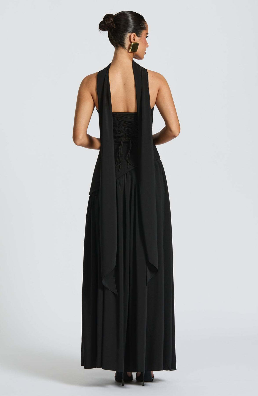 Tube Top Solid Color Slit Dress Fashion Sexy Backless High Slit Long Dress