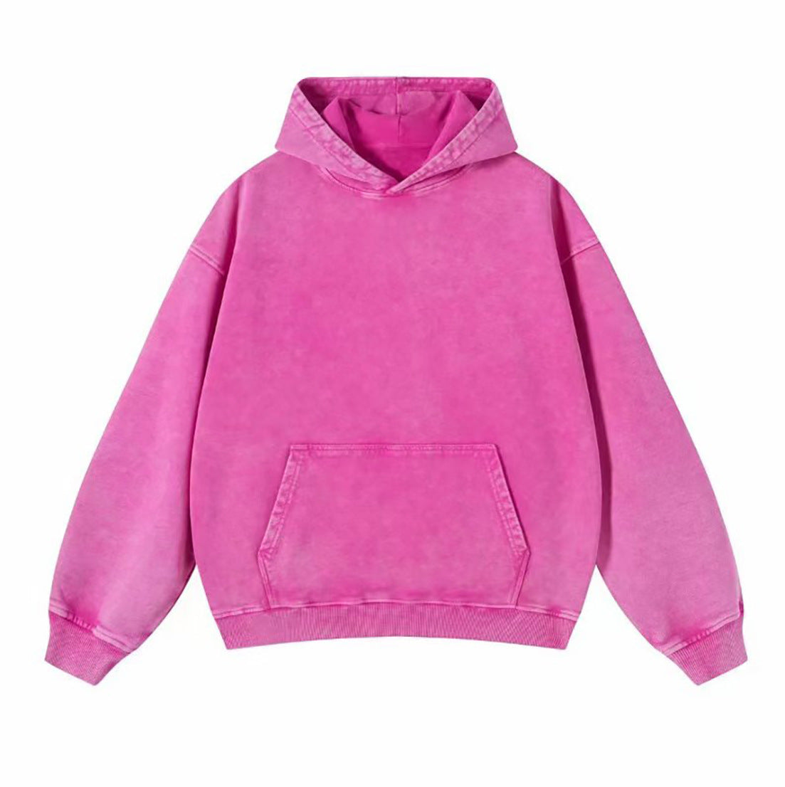 Washed and distressed hooded sweatshirt pure cotton batik retro street all-match hoodie