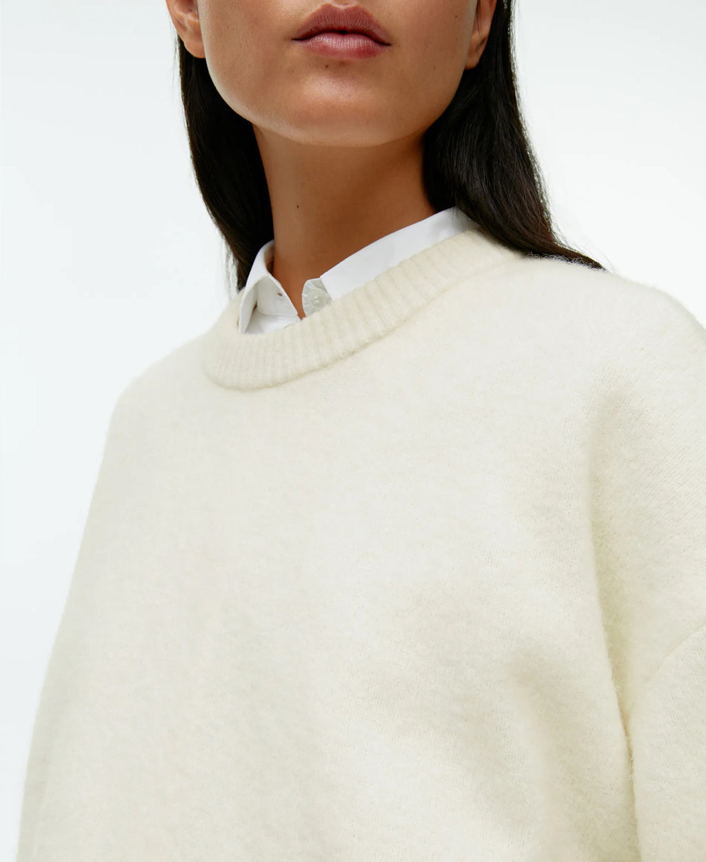 Loose Thick Cashmere Crewneck Sweater