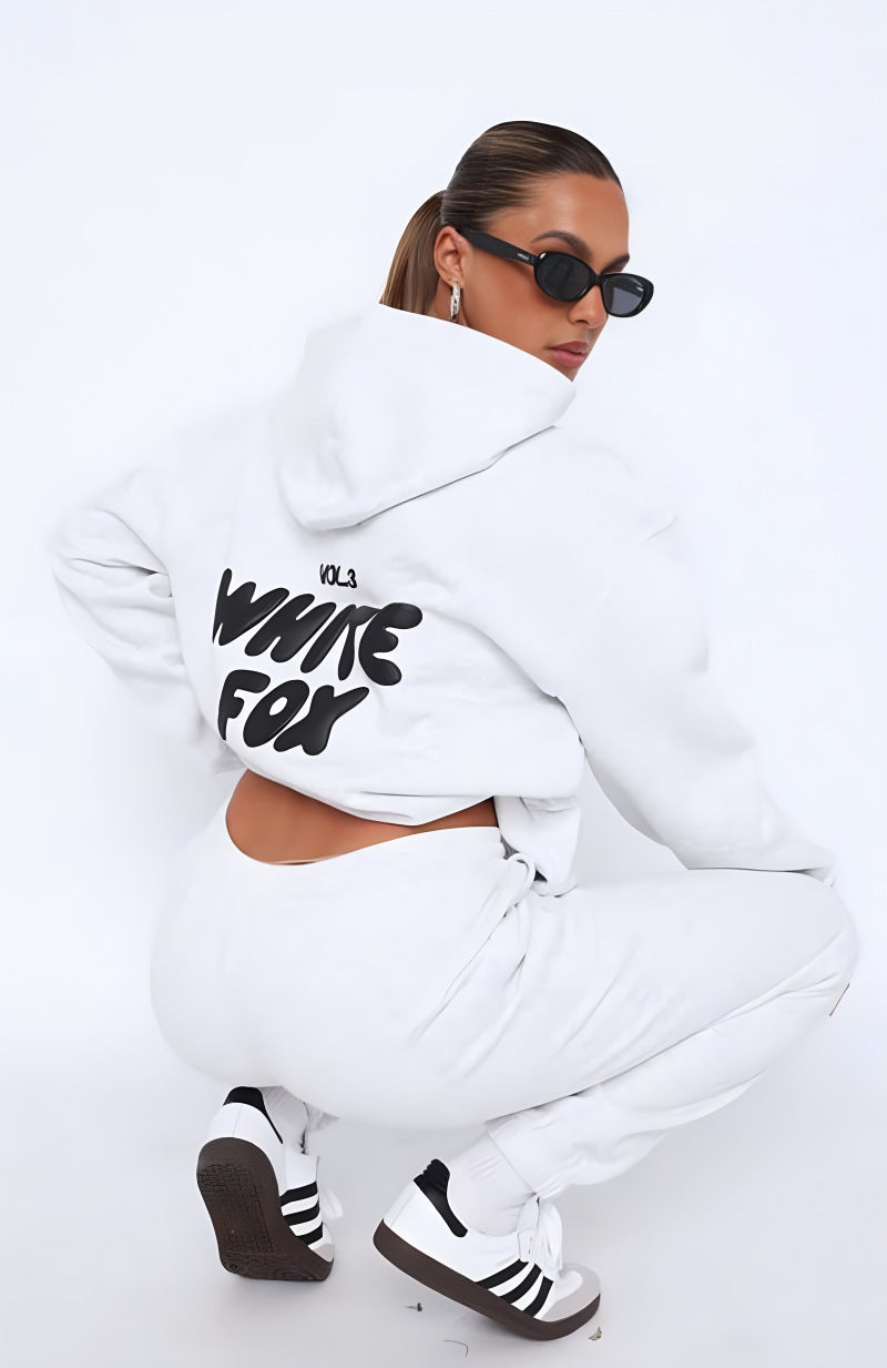 Long-sleeved hooded sweatshirt two-piece set