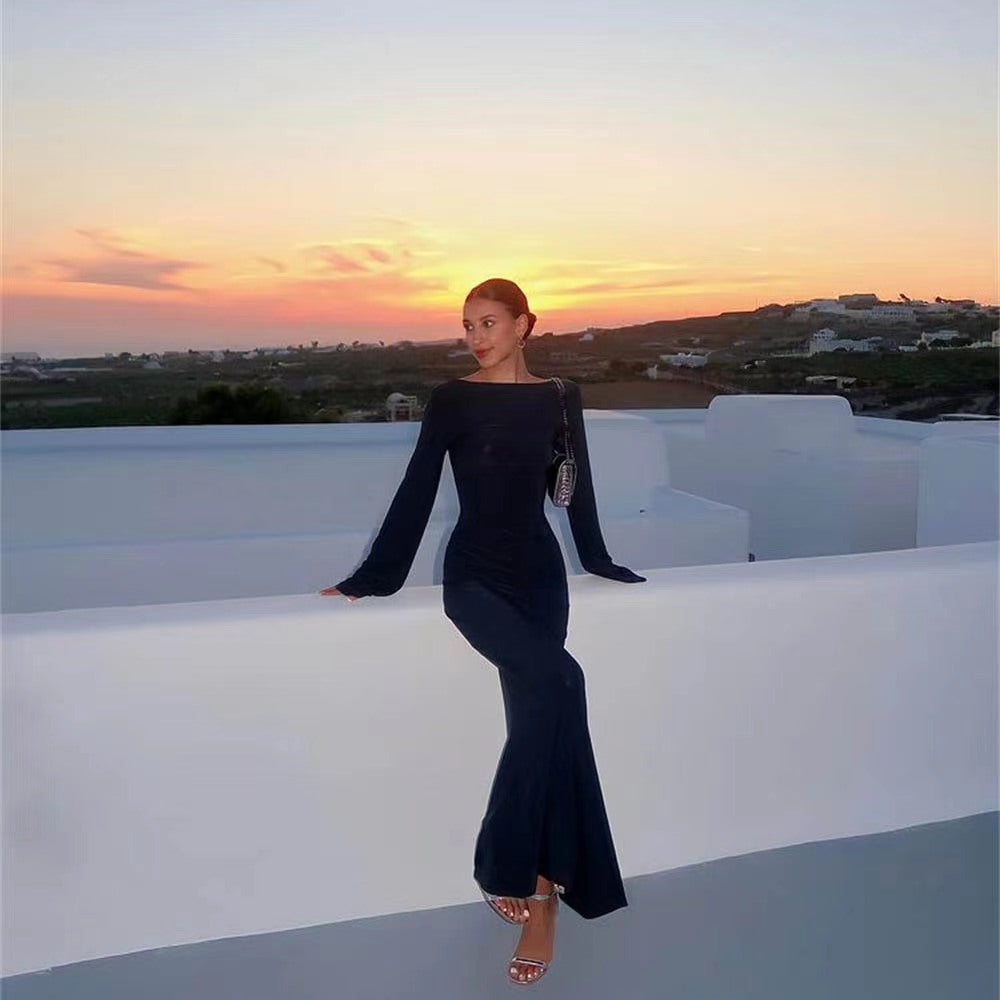 Sexy vest strappy dress sexy high slit dress