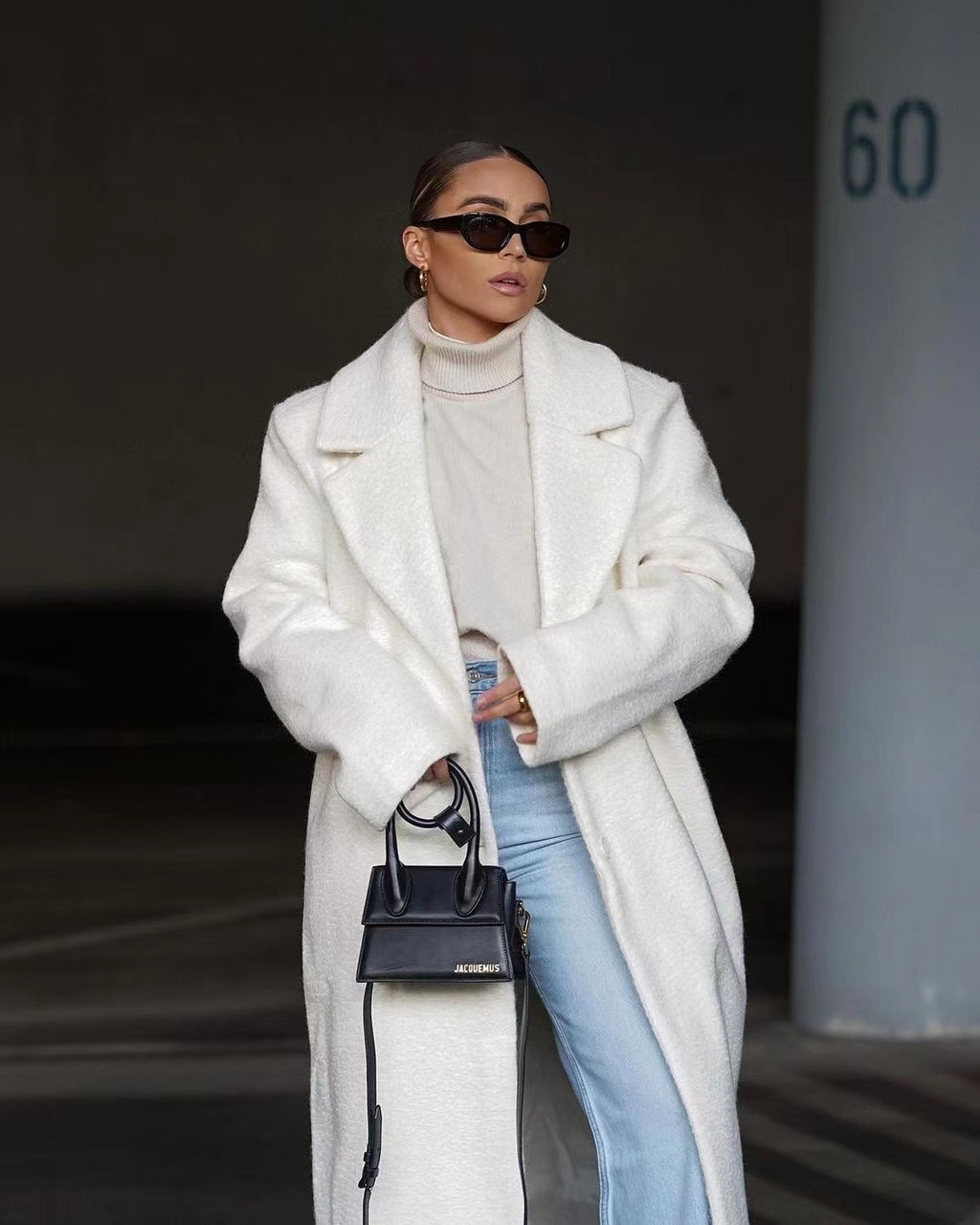 Warm coat long sleeve lapel women's plush top