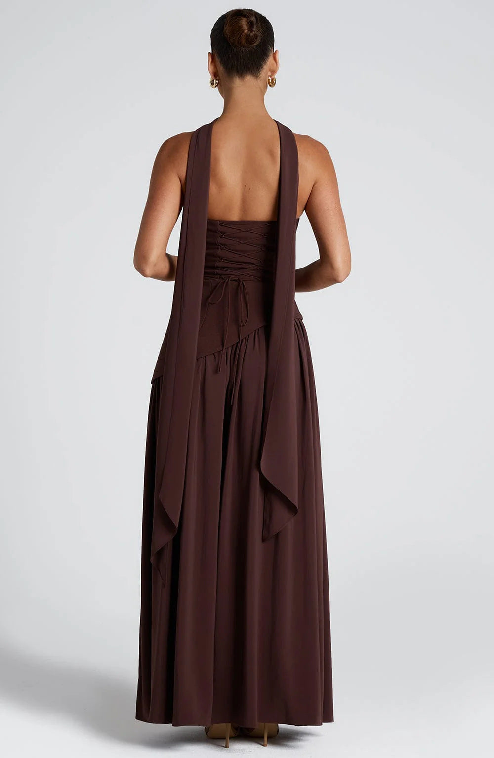 Tube Top Solid Color Slit Dress Fashion Sexy Backless High Slit Long Dress