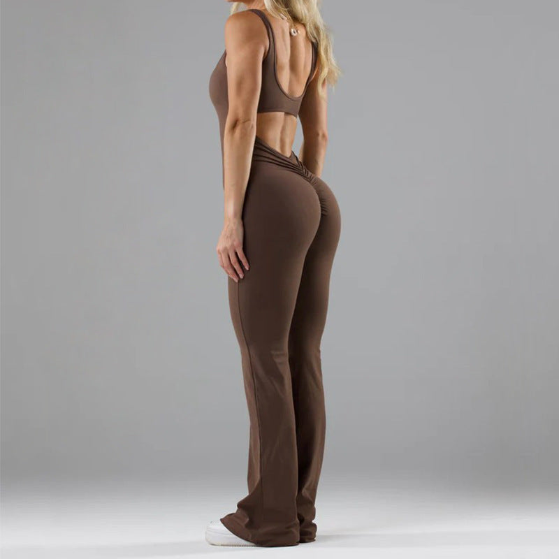 Tight yoga jumpsuit casual hollow seamless sports slimming jumpsuit