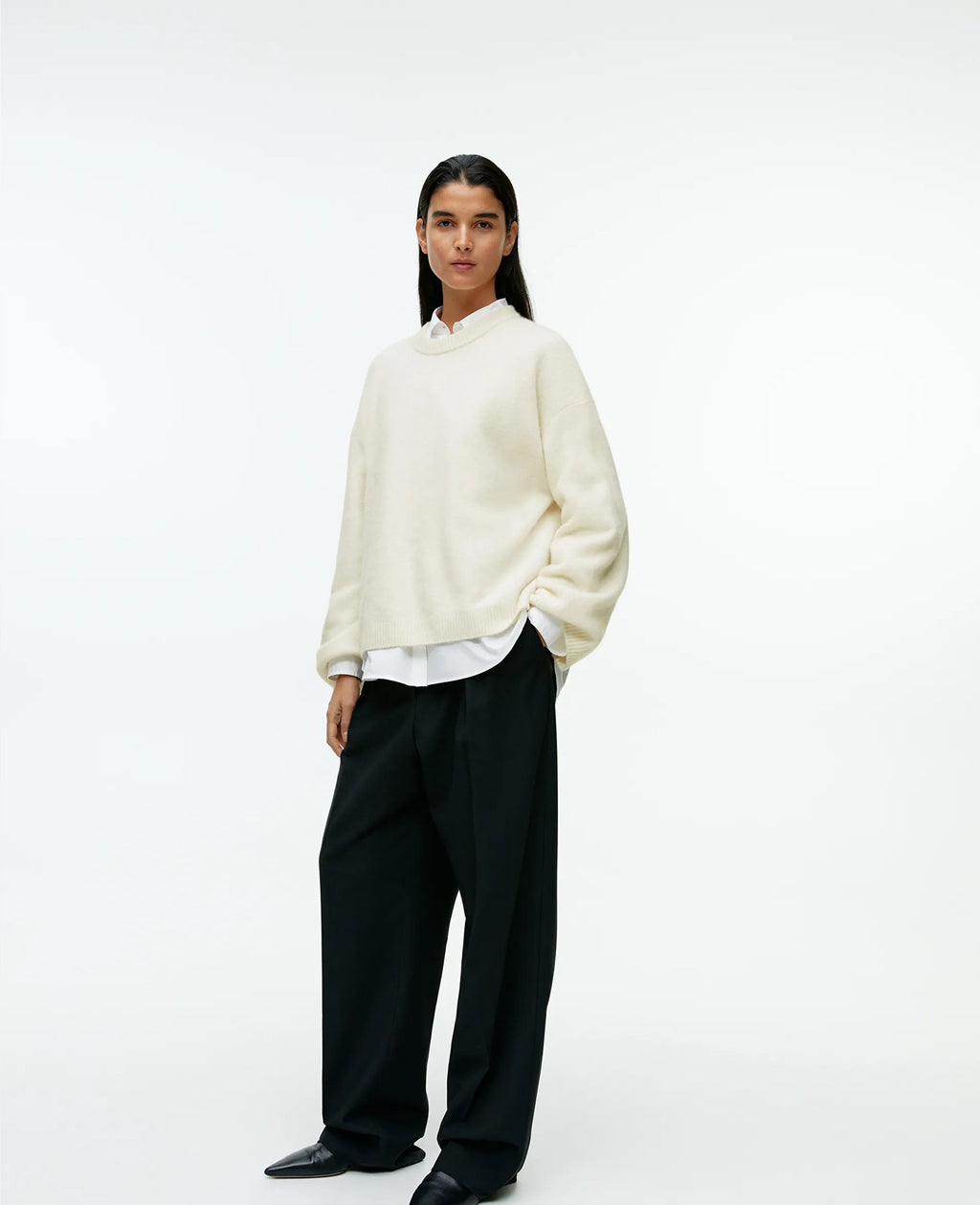 Loose Thick Cashmere Crewneck Sweater