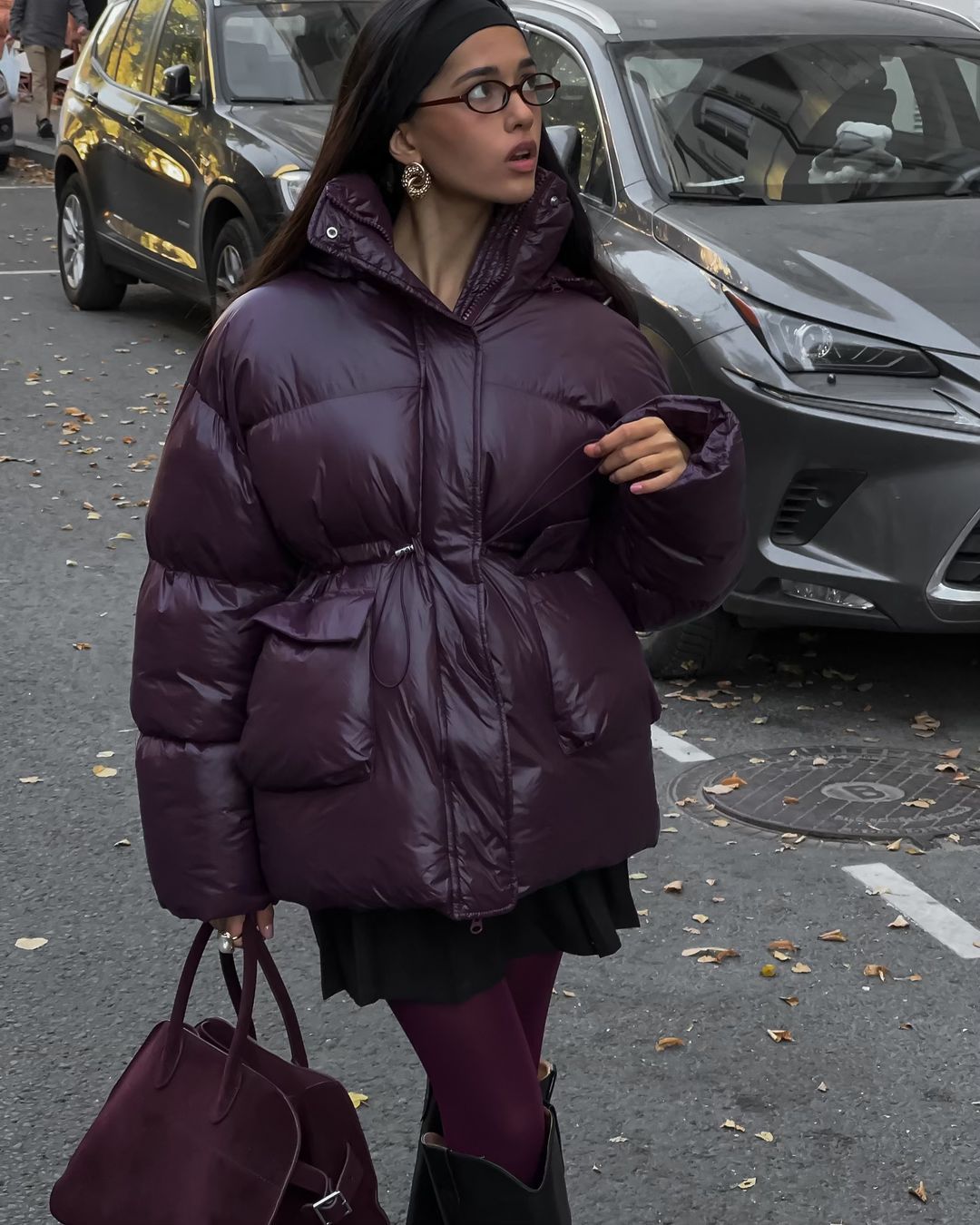 Solid color zippered cotton warm hooded warm jacket