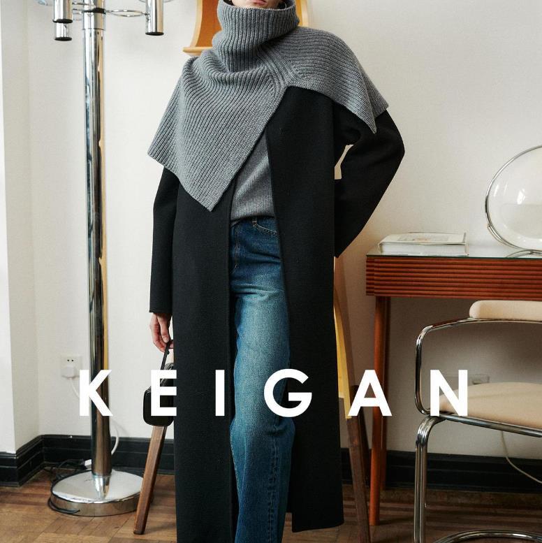 Ultra-fine high collar slit multi-wear knitted shawl large neck scarf