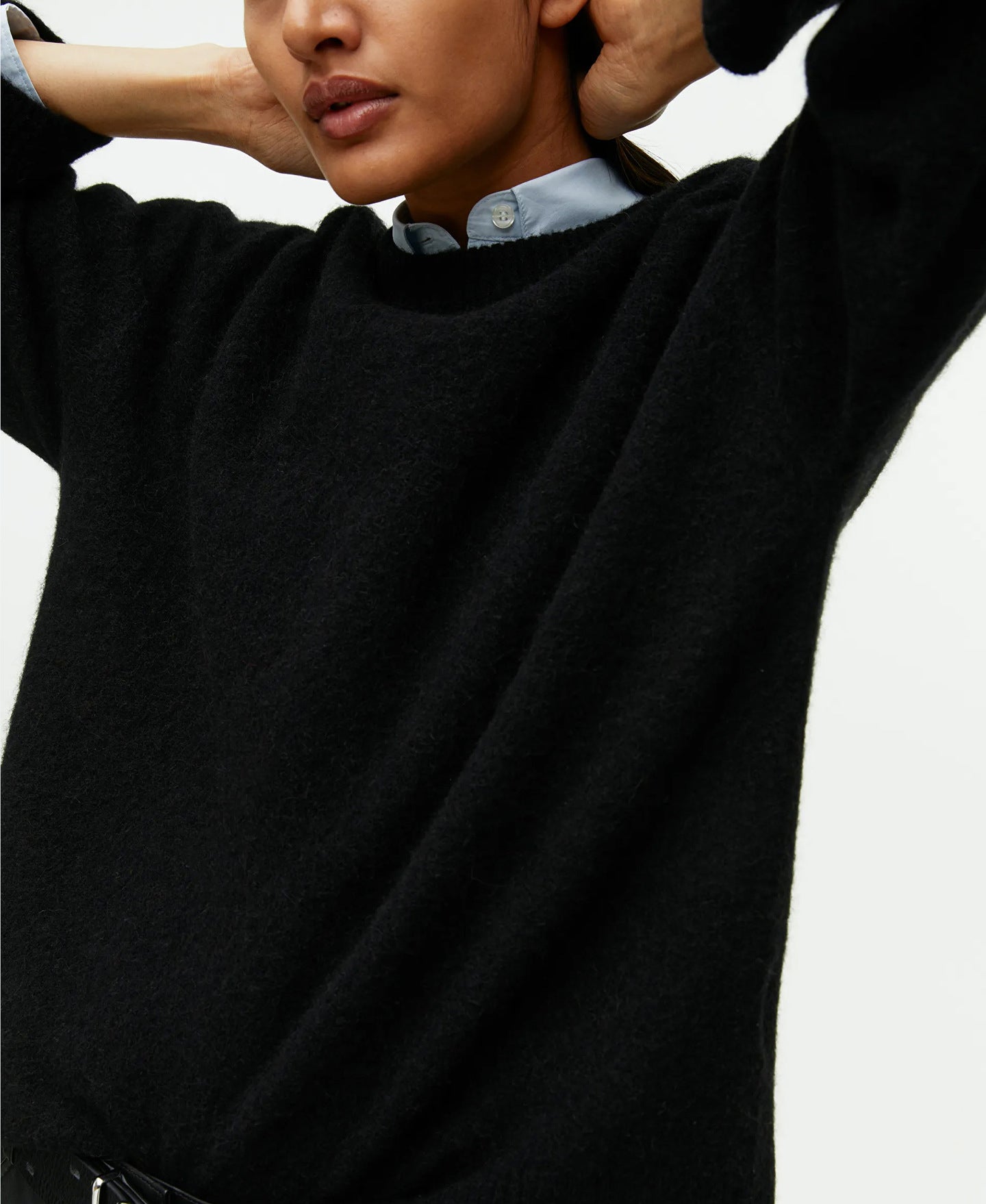 Loose Thick Cashmere Crewneck Sweater