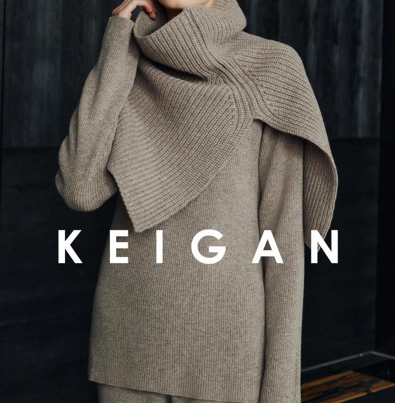 Ultra-fine high collar slit multi-wear knitted shawl large neck scarf