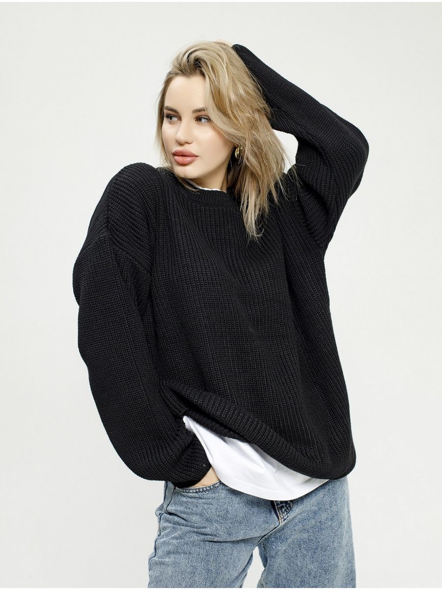 Round neck loose long sleeve sweater