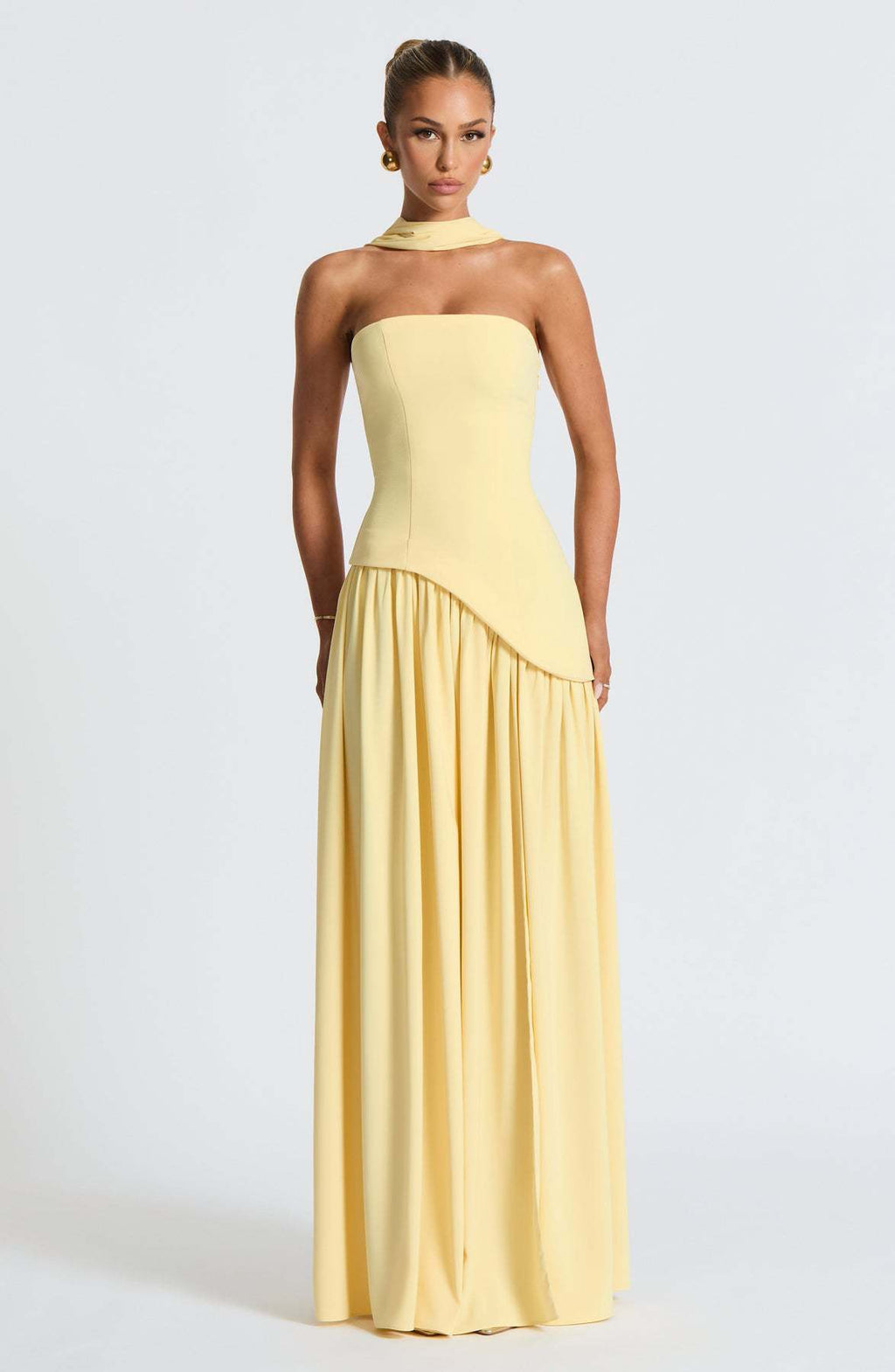 Tube Top Solid Color Slit Dress Fashion Sexy Backless High Slit Long Dress